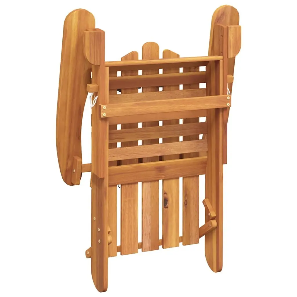 Adirondack Chair Solid Acacia Wood Brown Foldable with Footrest