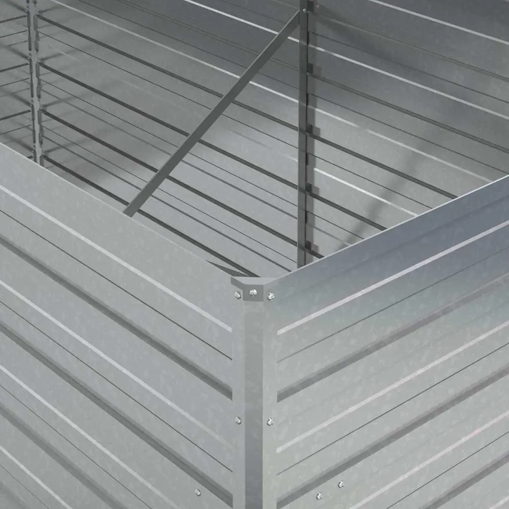 Raised Garden Bed Galvanized Steel 160x80x77 cm Silver