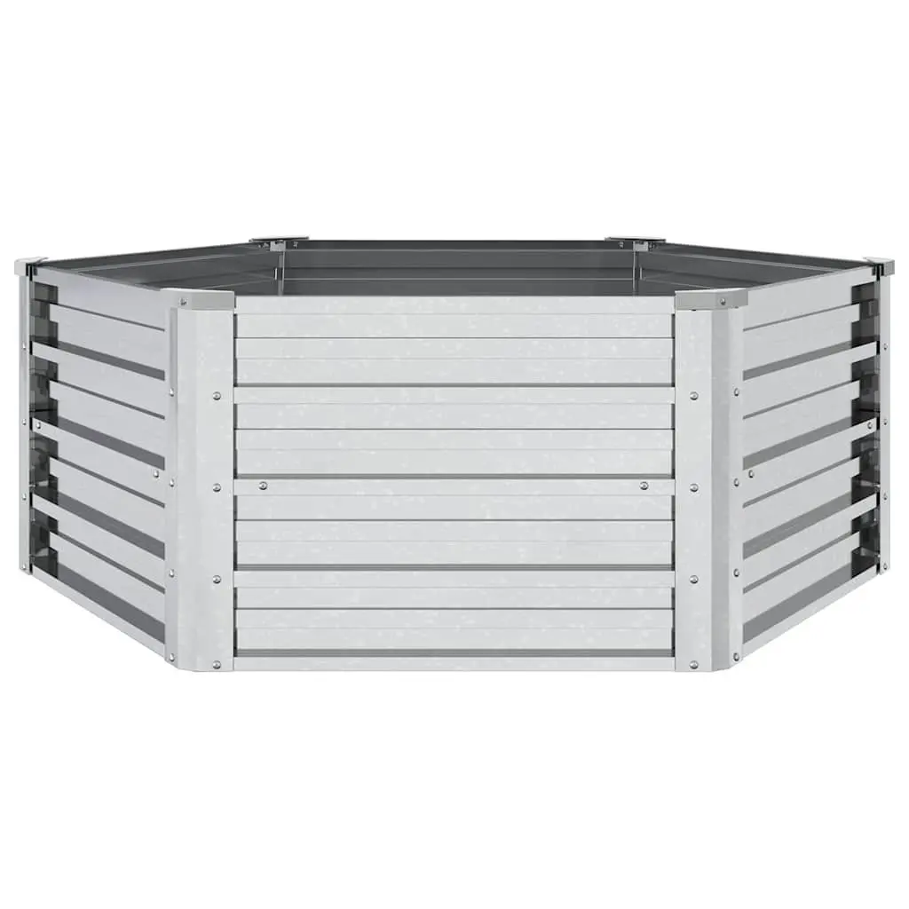 Raised Garden Bed Galvanised Steel 129x45 cm Silver