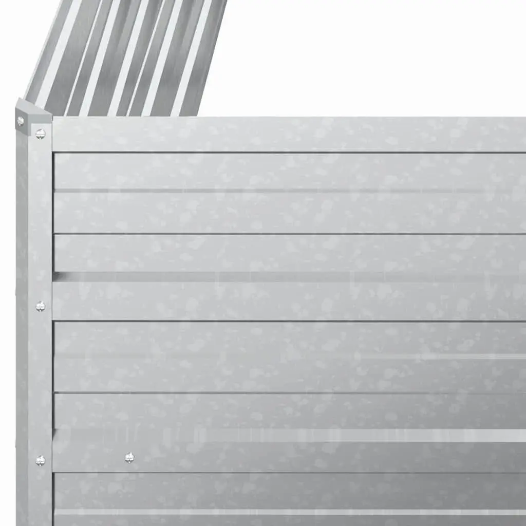Raised Garden Bed Galvanized Steel 100x100x77cm Silver