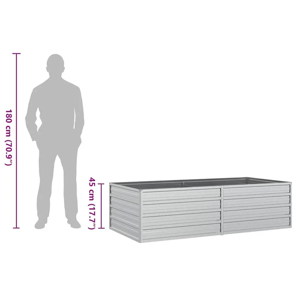 Raised Bed Galvanized Steel 160x80x45cm Silver Planter
