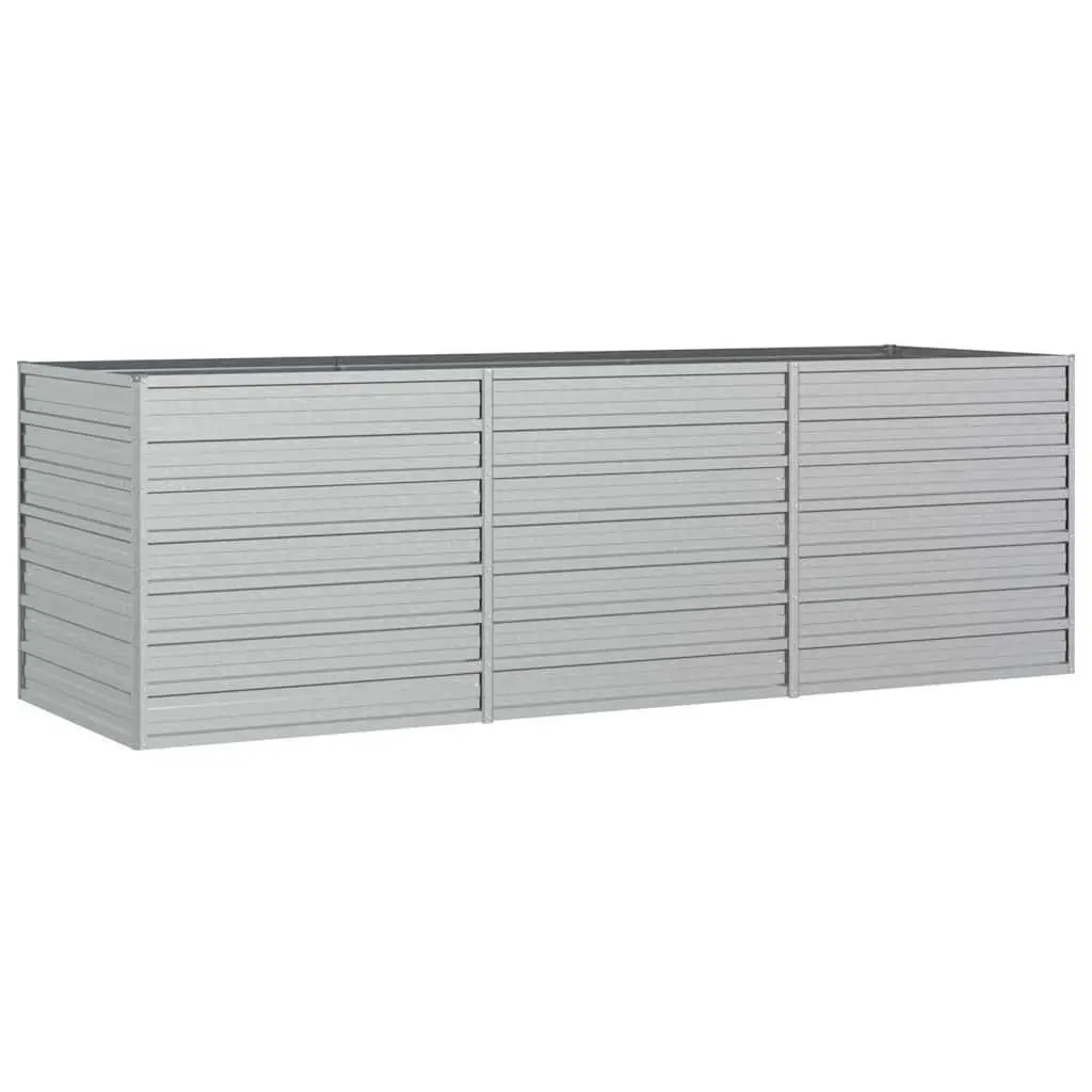 Garden Raised Bed Planter 240x80x77cm Silver