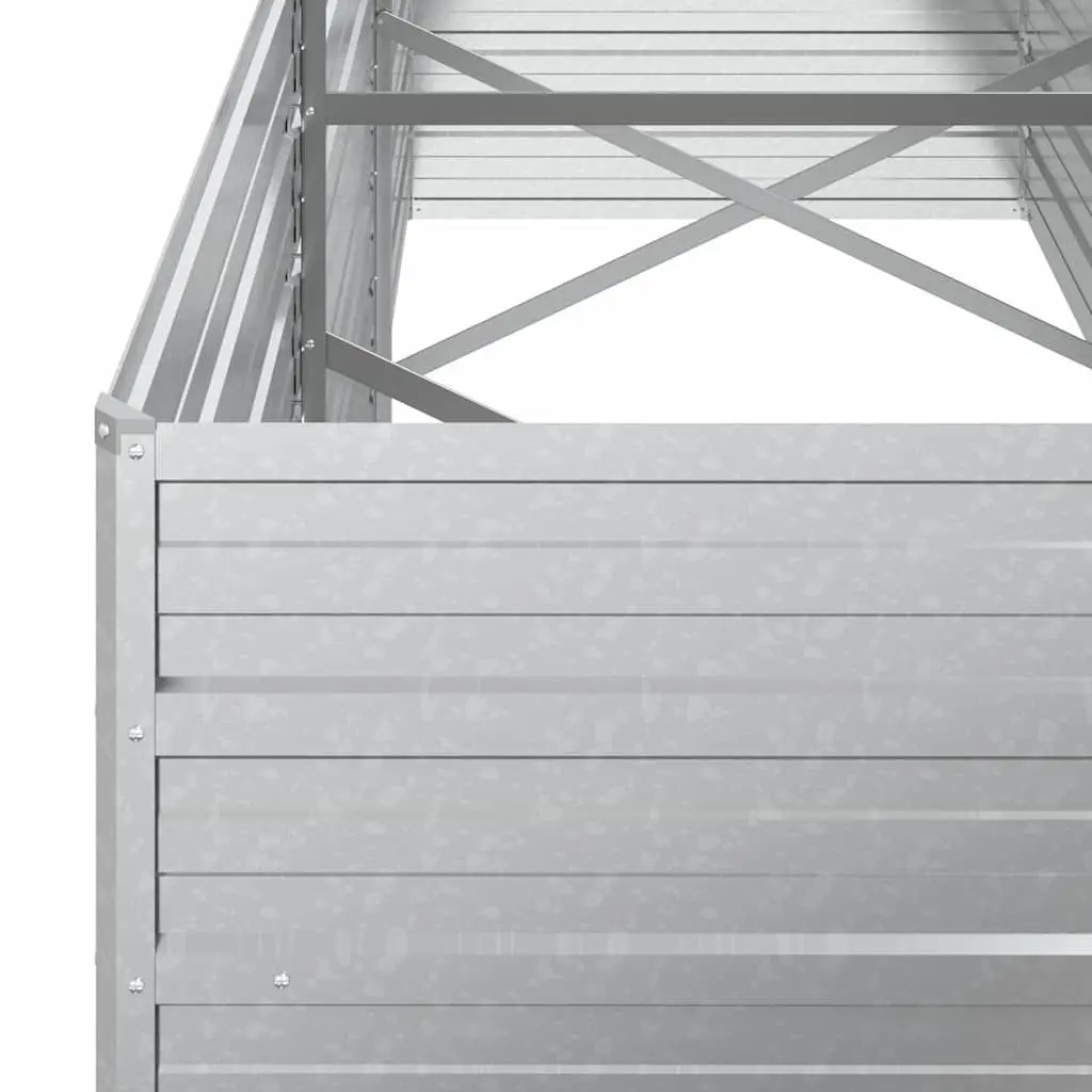Garden Raised Bed Planter 240x80x77cm Silver