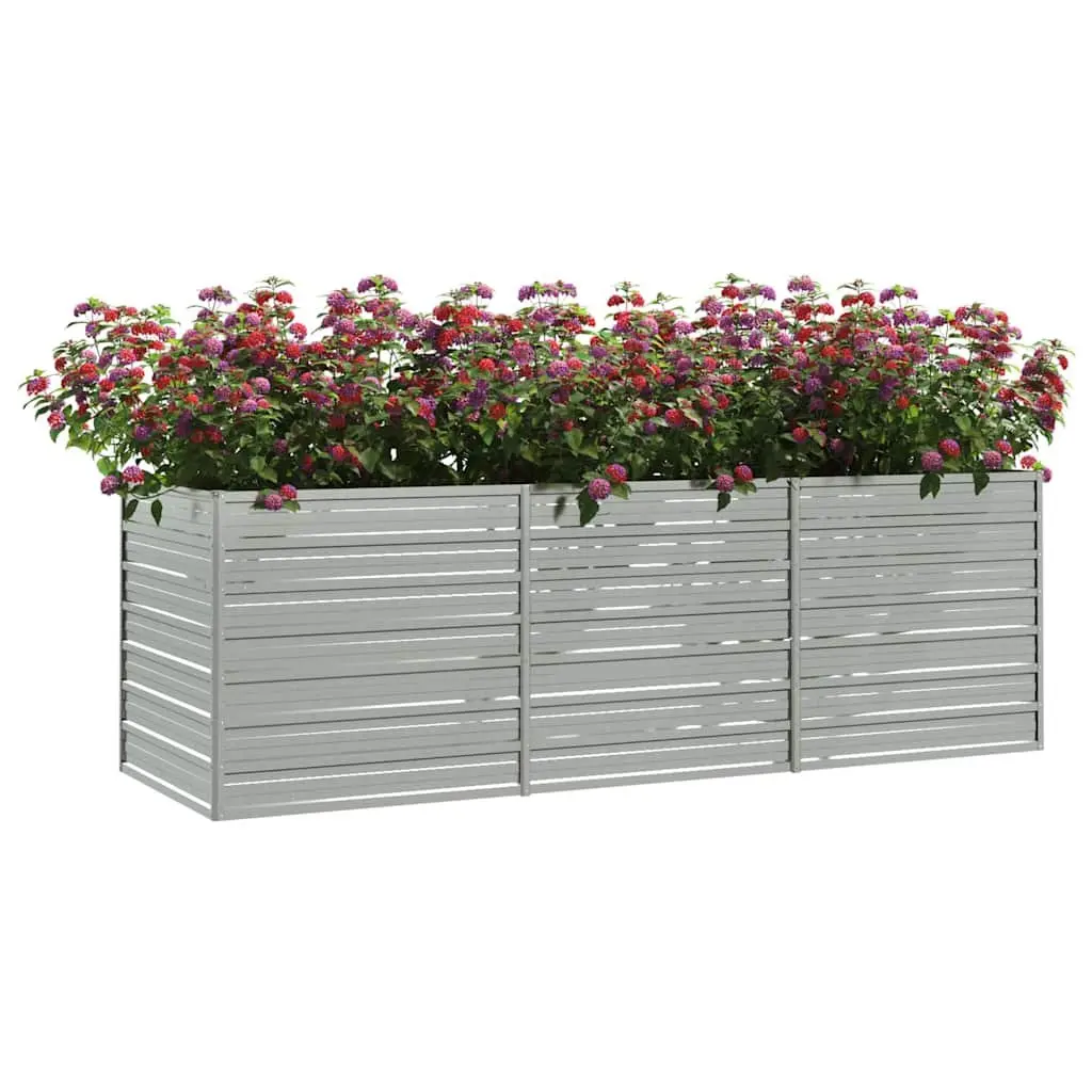 Garden Raised Bed Planter 240x80x77cm Silver