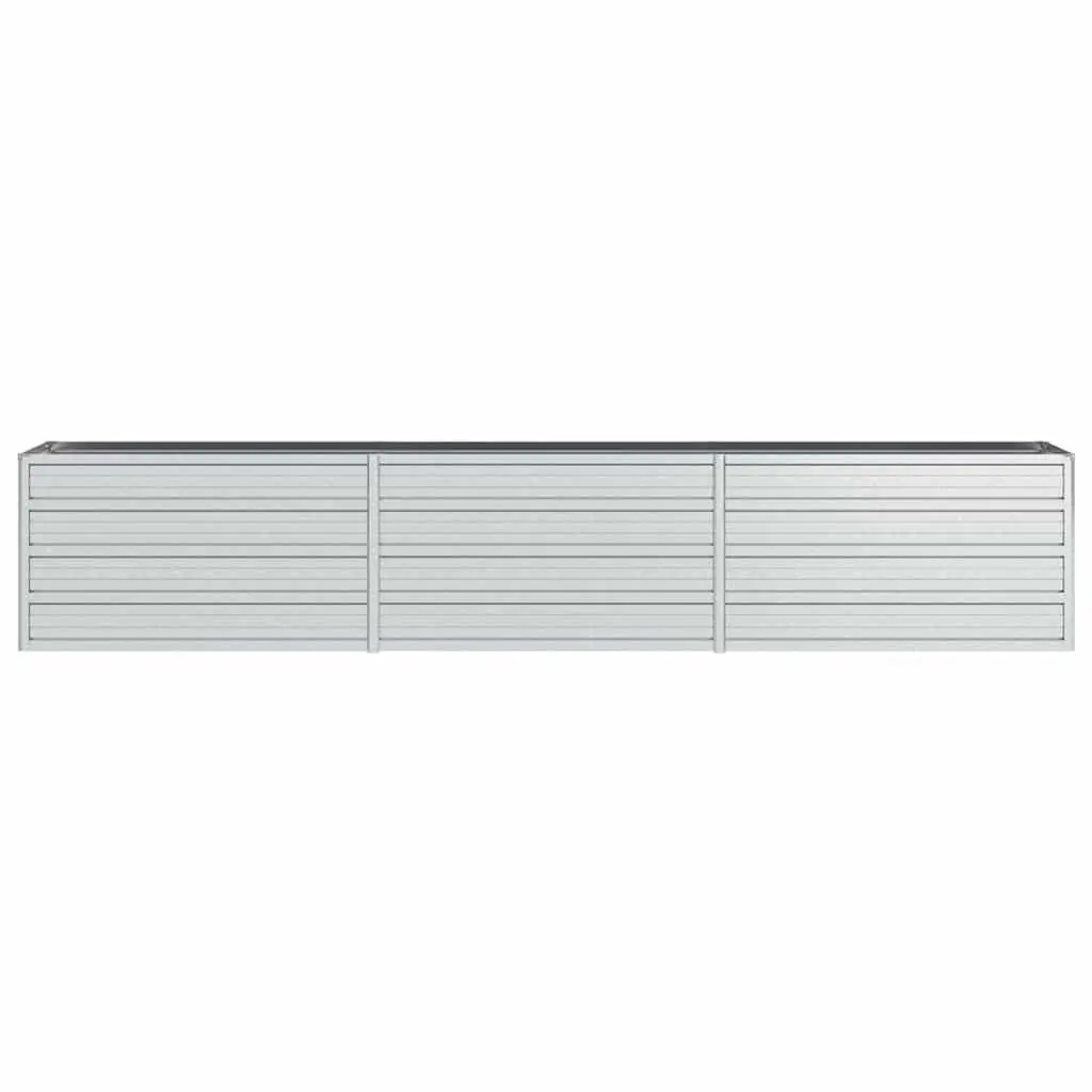 Garden Raised Bed Galvanized Steel 240x40x45 cm Silver