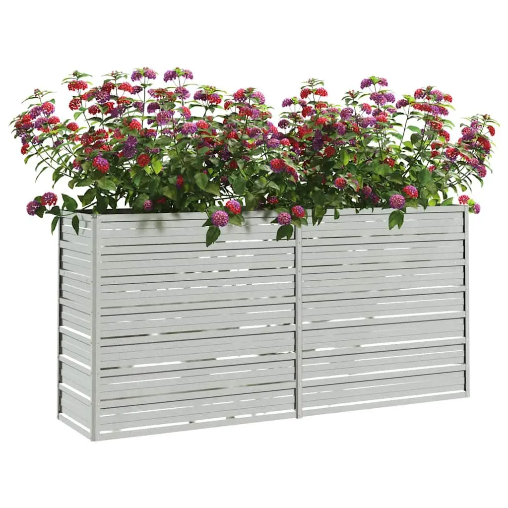 Raised Garden Bed Galvanized Steel 160x40x77cm Silver