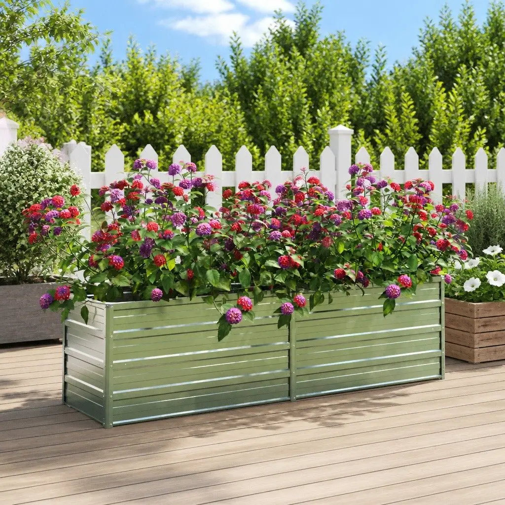 Raised Garden Bed 160x40x45 cm Outdoor Planter Box Vegetables Flowers Herbs