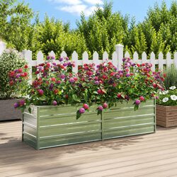 Durable Metal Raised Garden Bed 160x40x45 cm