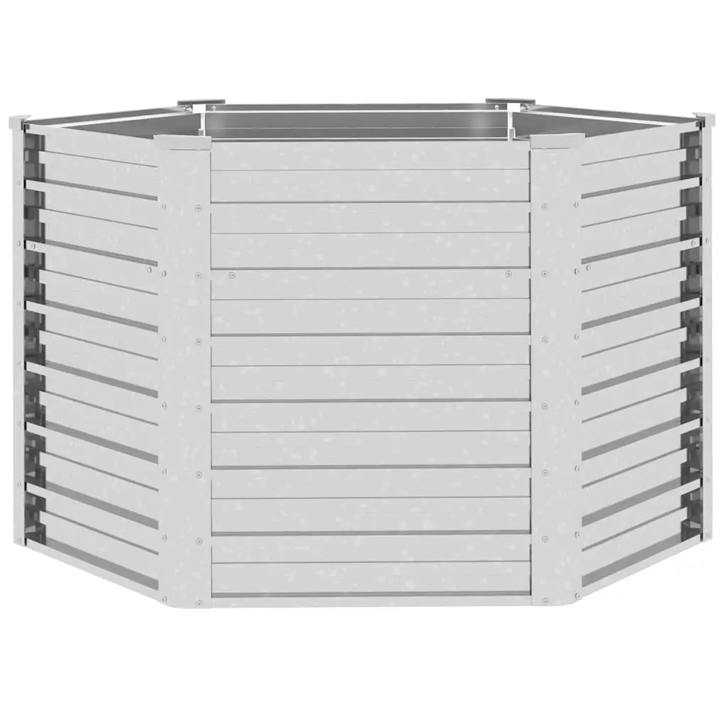 Garden Raised Bed Metal 129x77 cm Silver Planter Pot