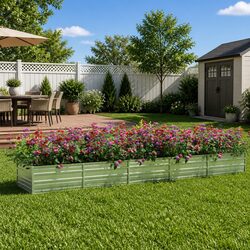 Durable Galvanized Steel Raised Garden Bed 400x80x45 cm
