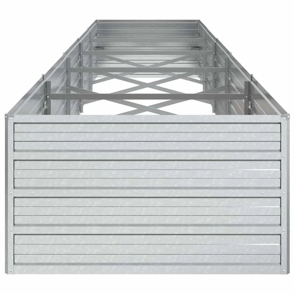 Raised Garden Bed Galvanized Steel 400x80x45 cm Silver