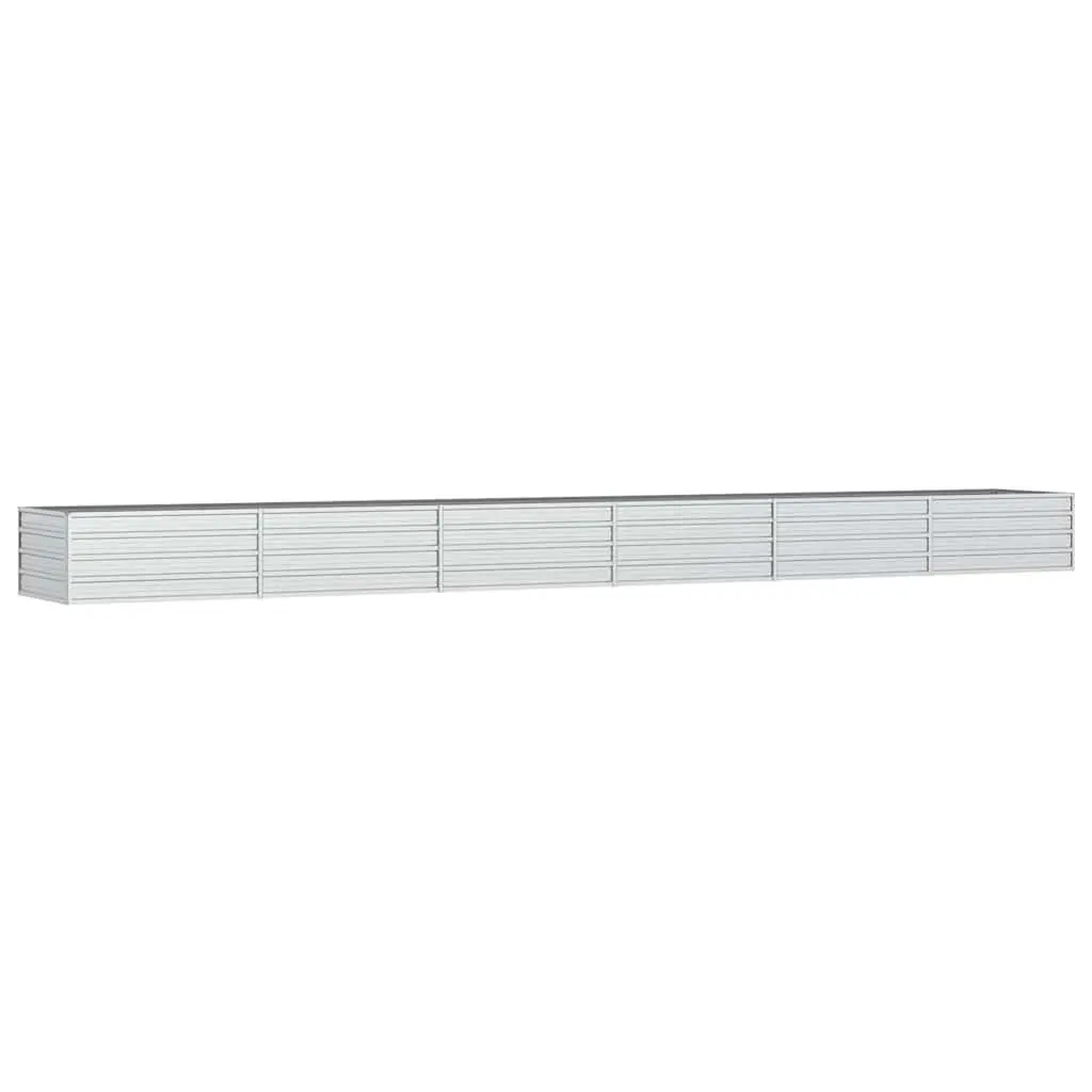Raised Garden Bed Planter Box Galvanised Steel 600 x 80 x 45 cm Silver