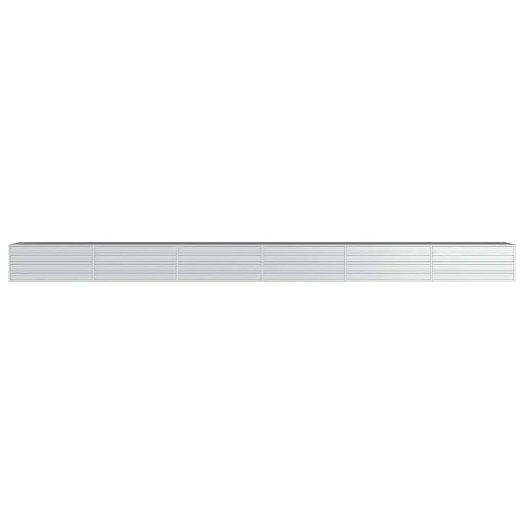 Raised Garden Bed Planter Box Galvanised Steel 600 x 80 x 45 cm Silver