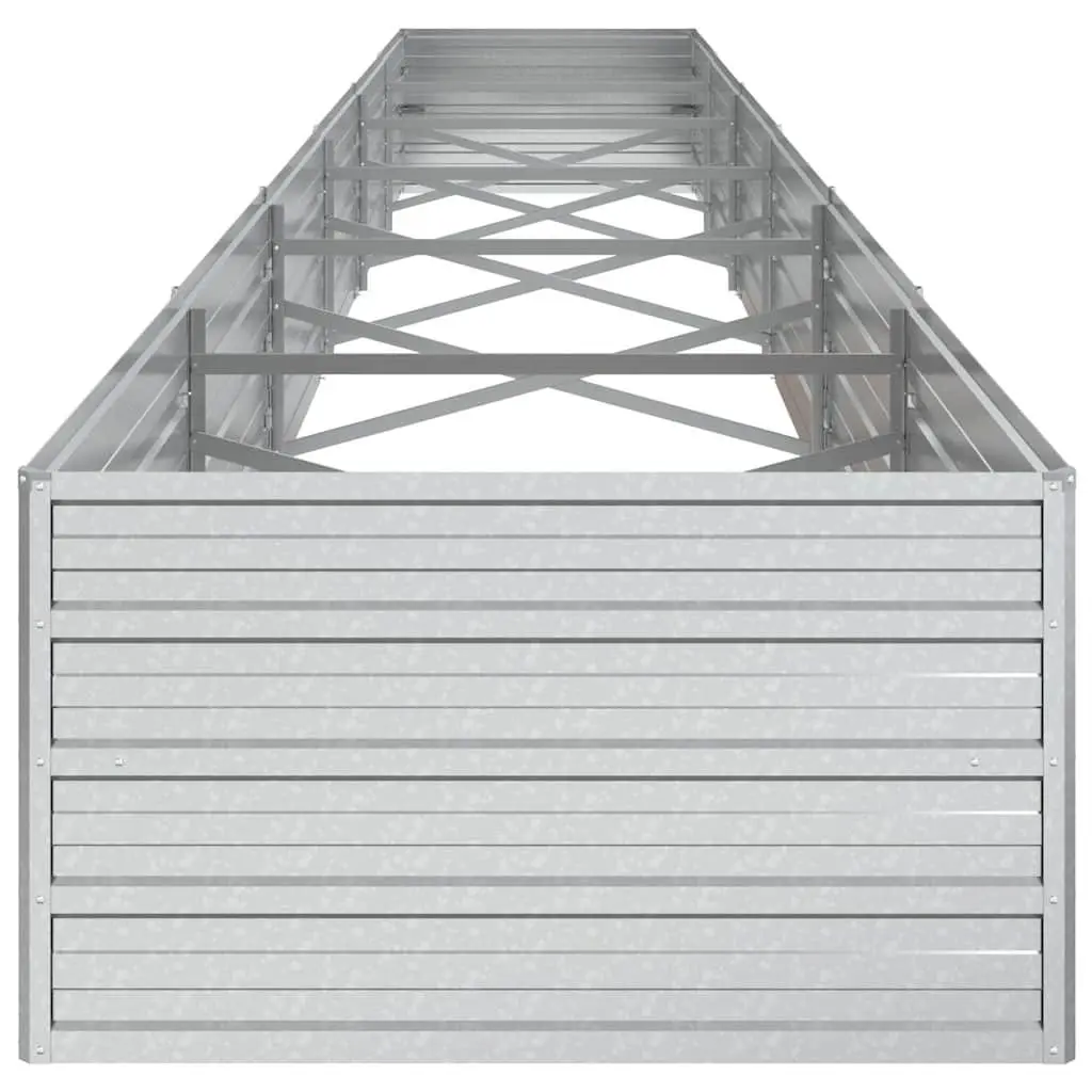 Raised Garden Bed Planter Box Galvanised Steel 600 x 80 x 45 cm Silver