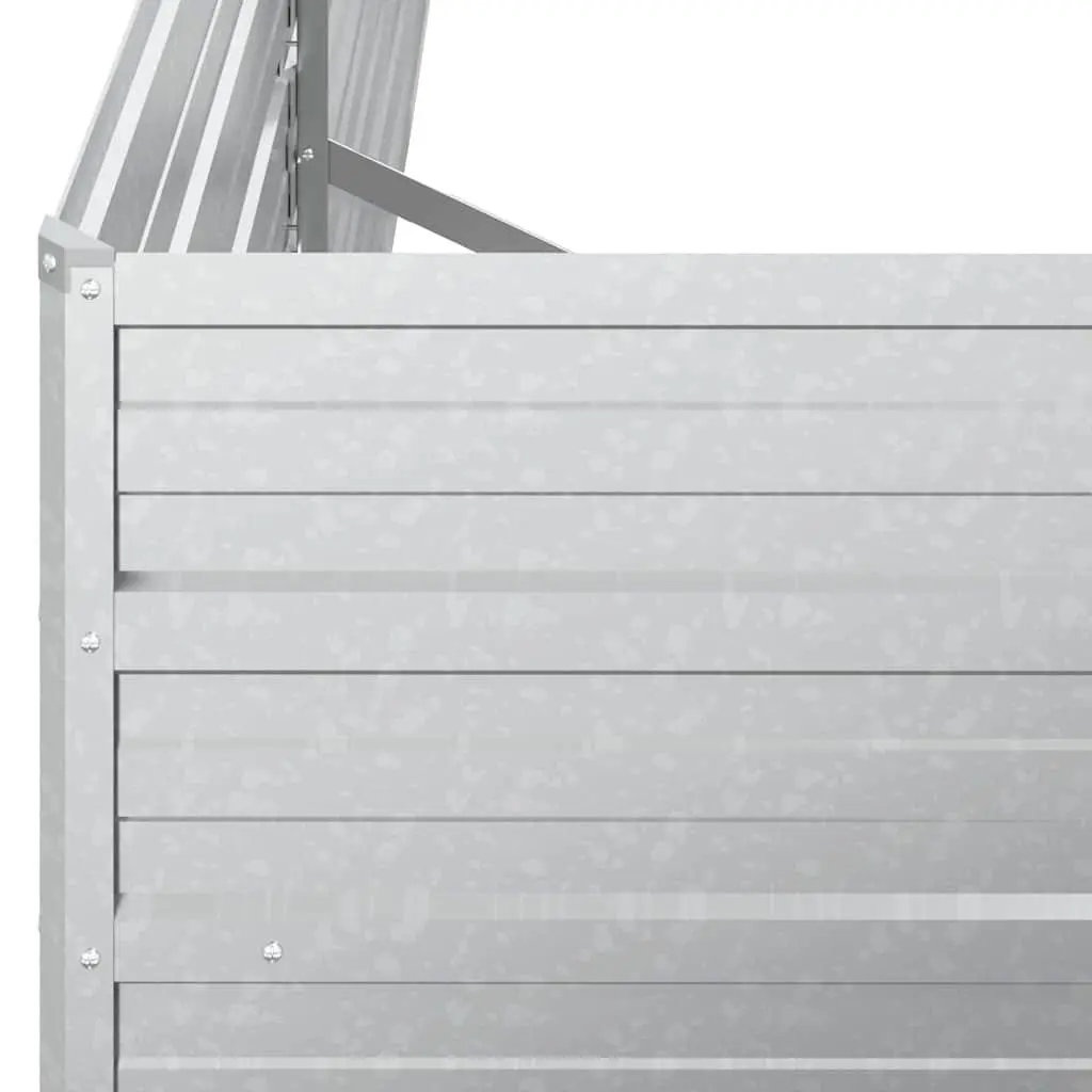 Raised Garden Bed Planter Box Galvanised Steel 600 x 80 x 45 cm Silver