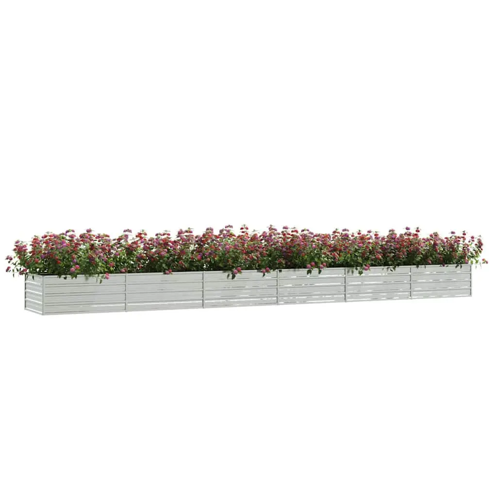Raised Garden Bed Planter Box Galvanised Steel 600 x 80 x 45 cm Silver