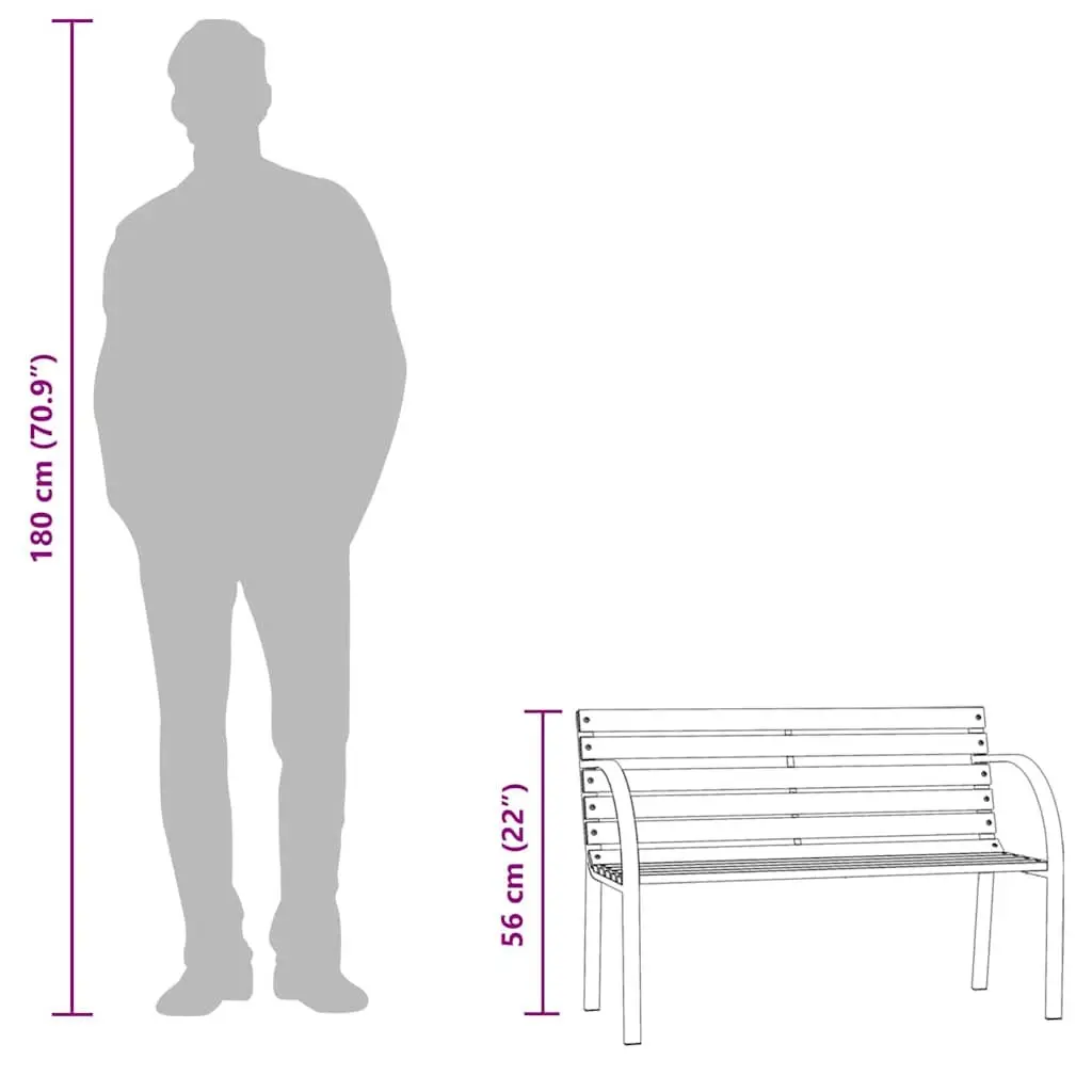 Children's Garden Bench 81cm with Armrests