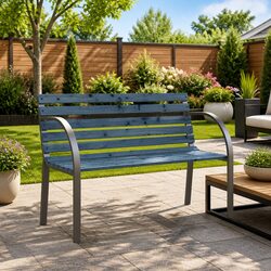 Sturdy Wooden Children's Garden Bench 81cm Grey