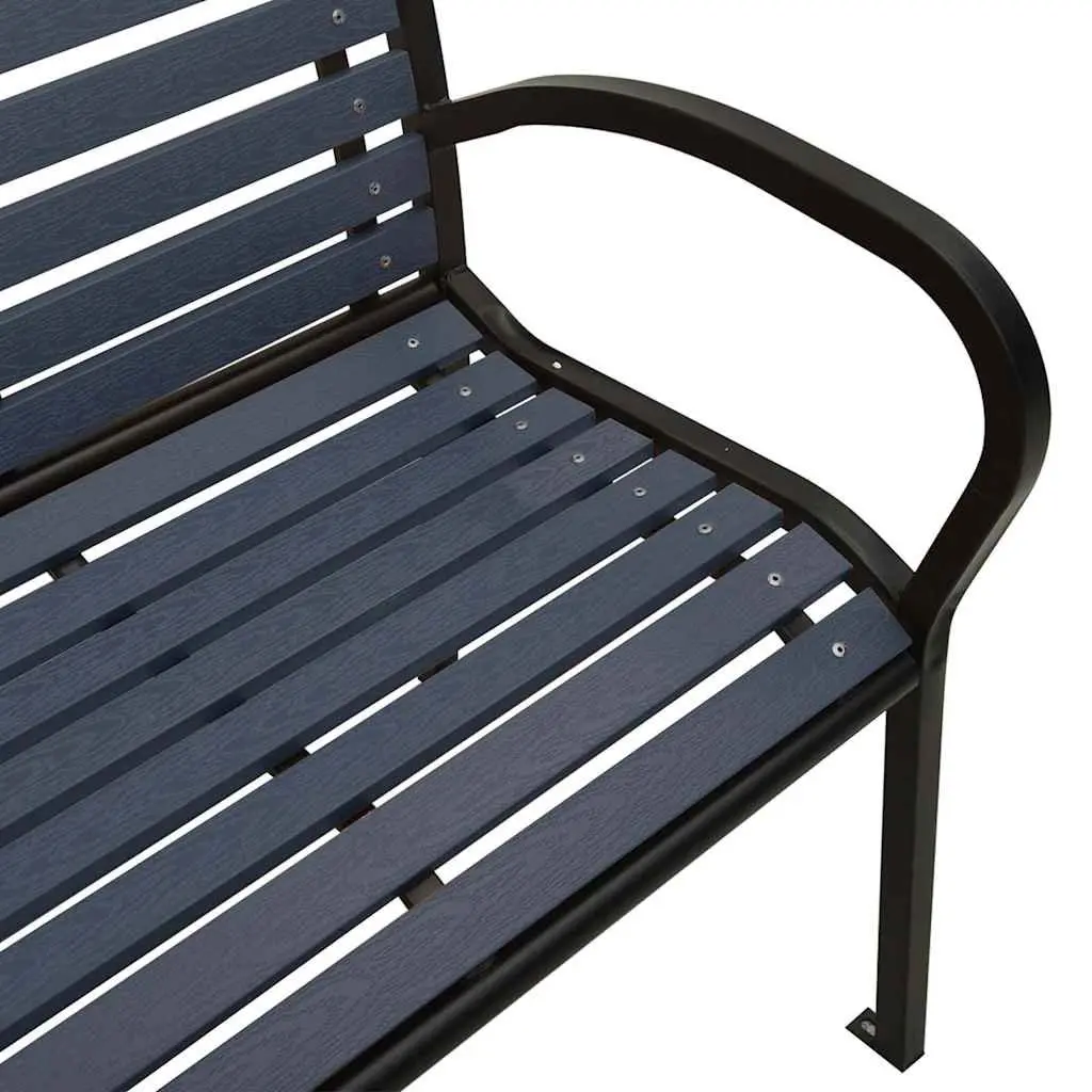 Garden Bench Steel WPC 251cm Black Outdoor Furniture