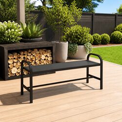 Steel and WPC Outdoor Garden Bench 124.5cm in Black