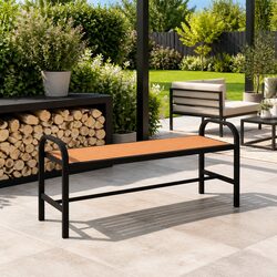 High-Quality Garden Bench 124.5cm Outdoor Steel WPC