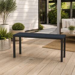 Durable Black Steel Garden Bench 110cm for Outdoor Use