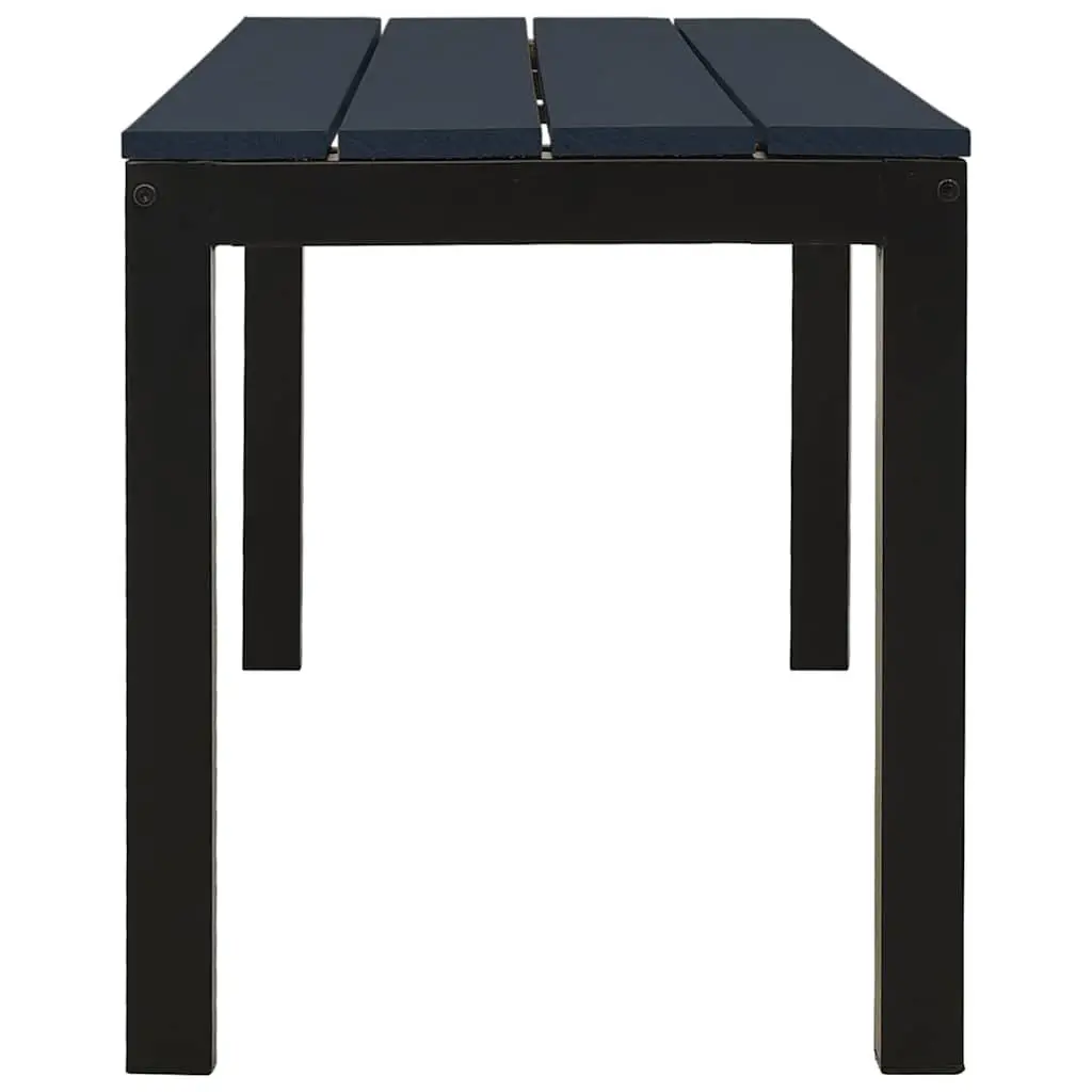 Garden Bench Steel WPC Composite 110cm Black