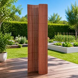 Durable Double-Sided Garden Fence Panel 90x400cm Brown