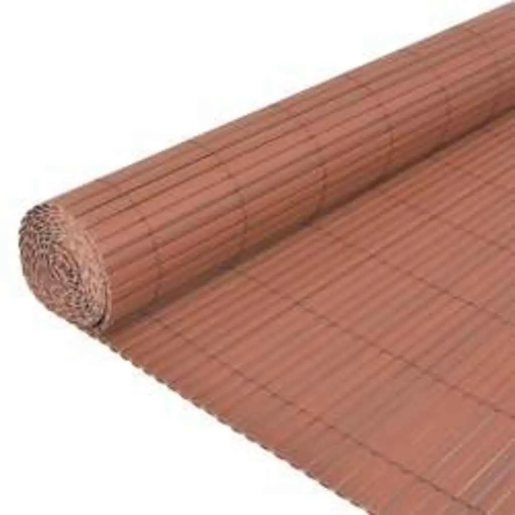 Double-Sided Garden Fence Panel 90x400cm Brown