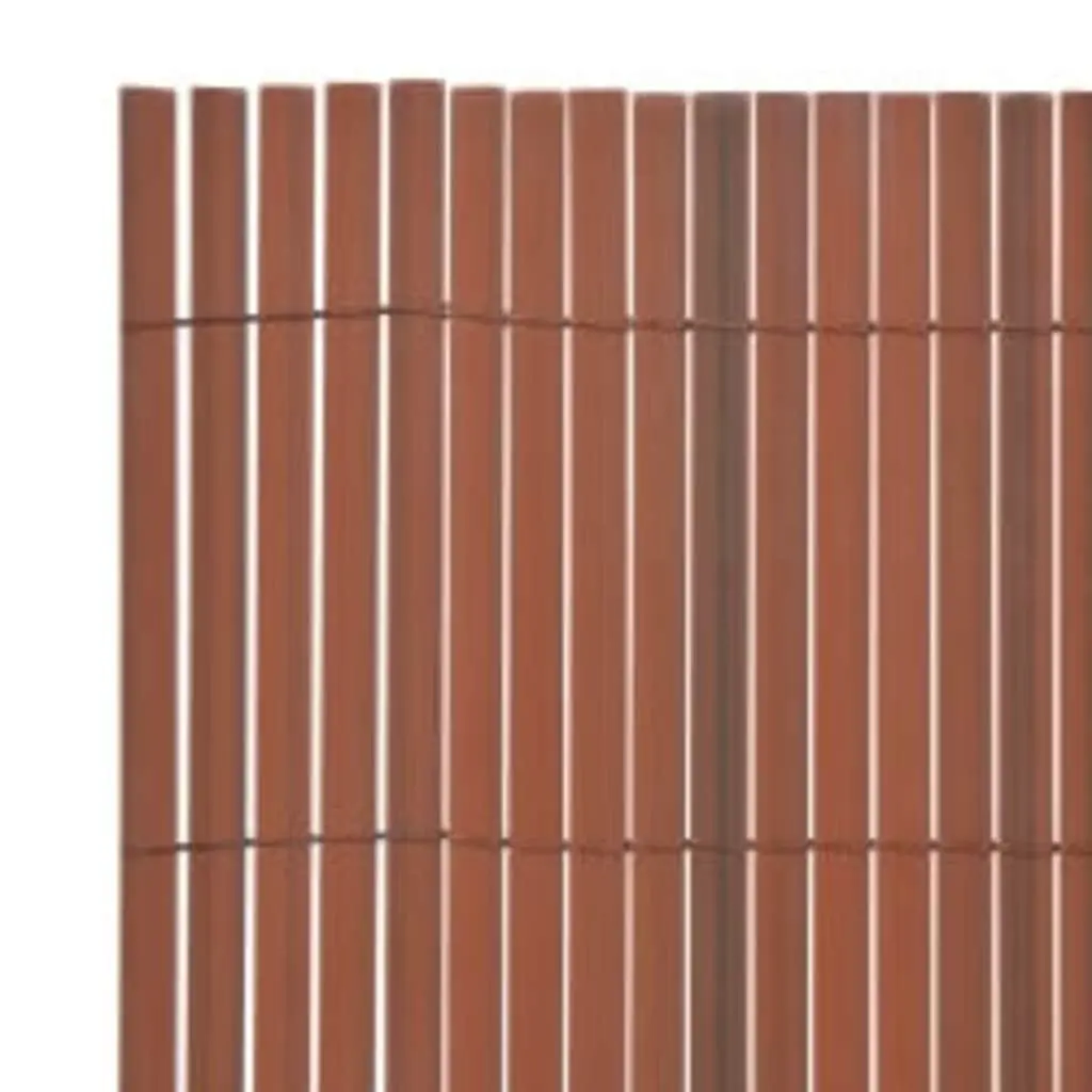 Double-Sided Garden Fence Panel 90x400cm Brown