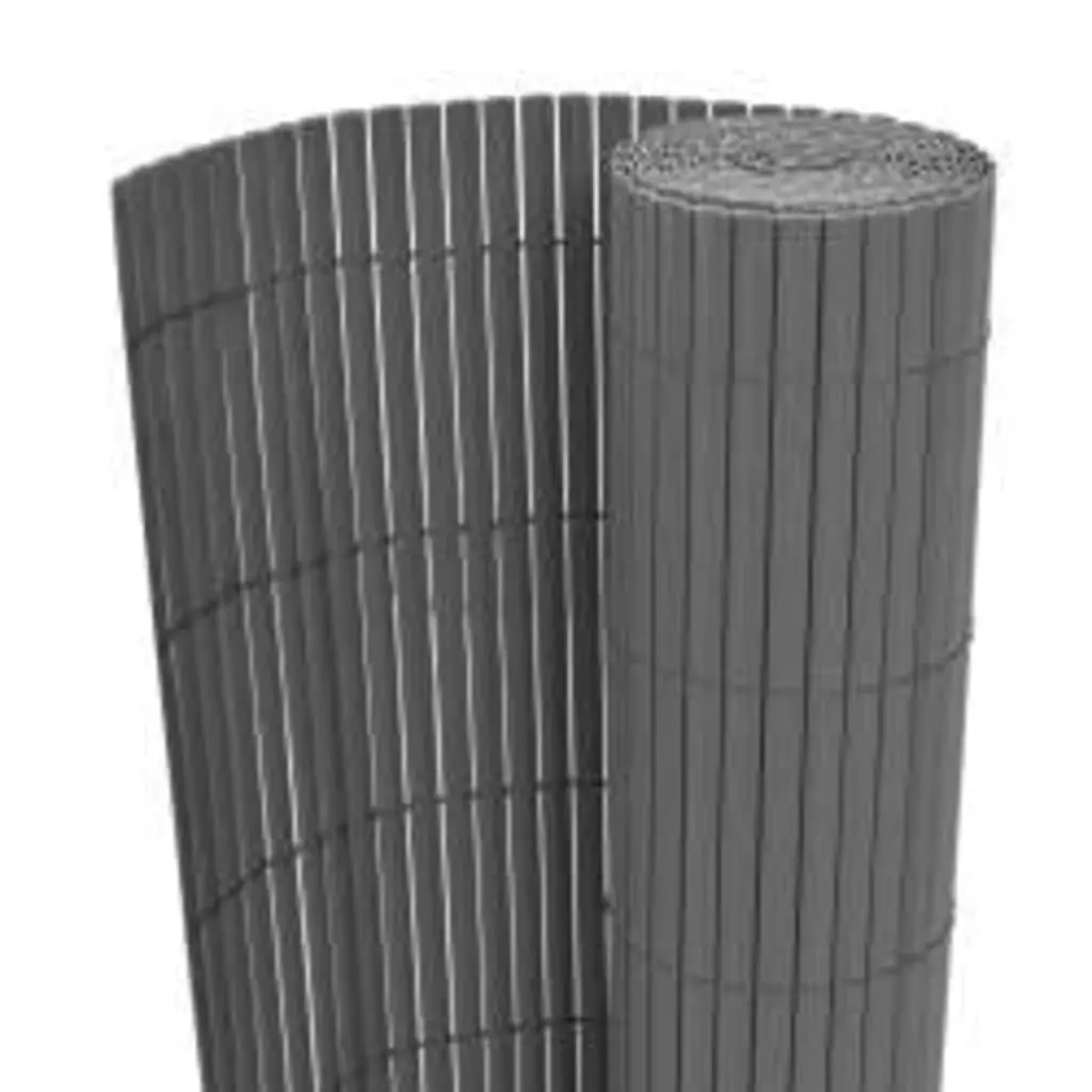 Double-Sided Garden Fence Panel 90x400 cm Grey