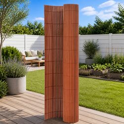 Premium Double-Sided Garden Fence Panel 110x300 cm Brown