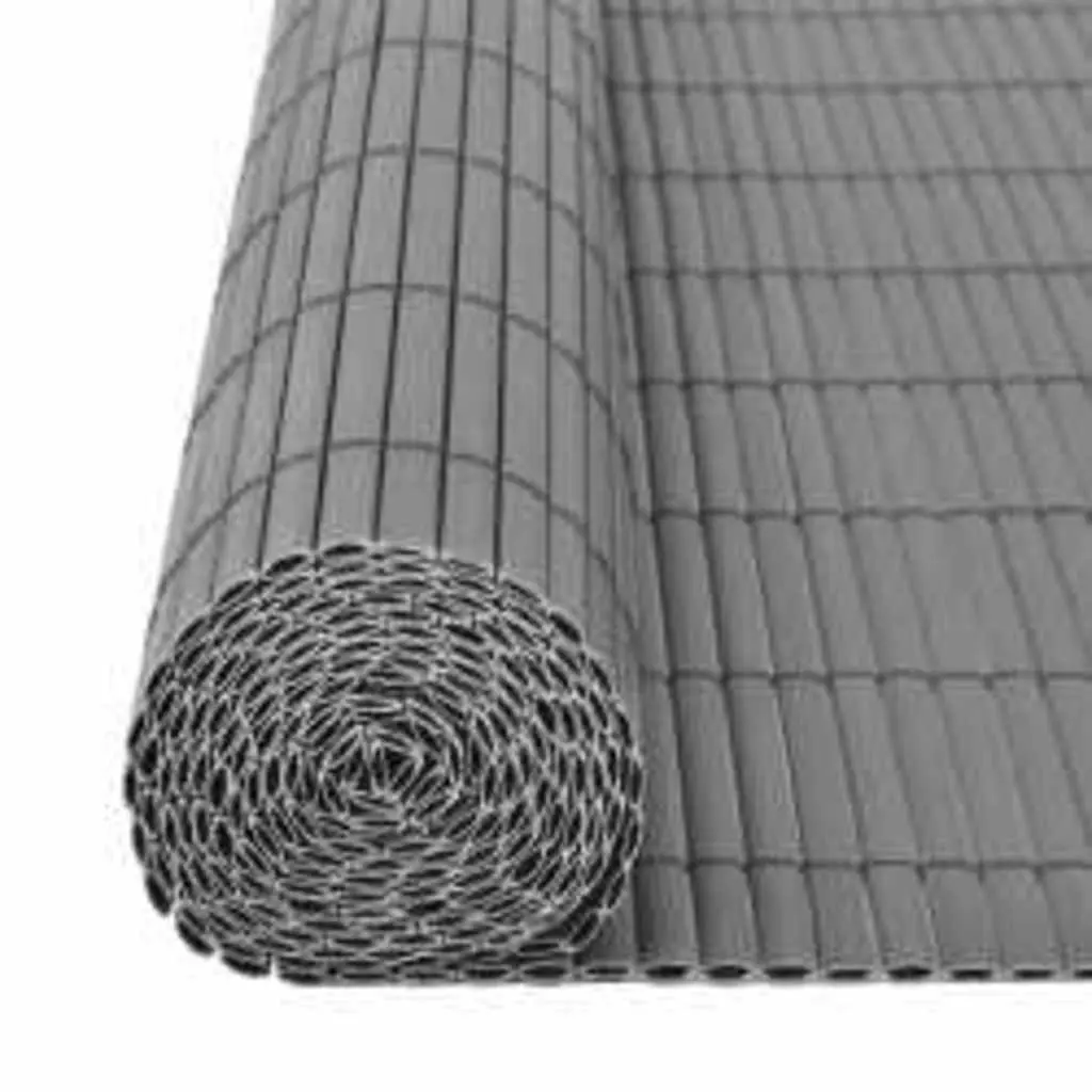 Double-Sided Garden Fence Panel 110x300cm Grey Decorative Barrier Flower Bed