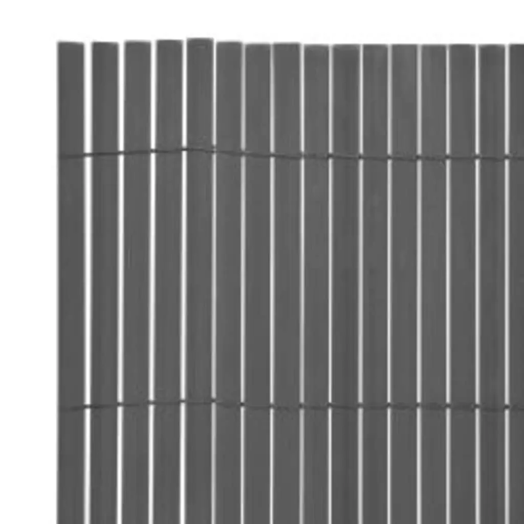 Double-Sided Garden Fence Panel 110x300cm Grey Decorative Barrier Flower Bed