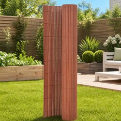 Sturdy Double-Sided Garden Fence Panel 110x500cm Brown