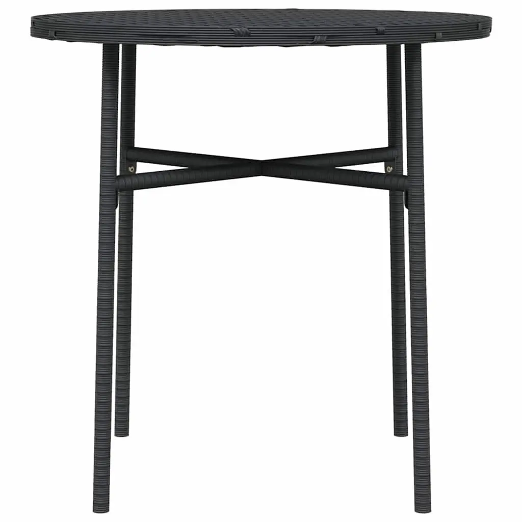 Round Tea Table PE Rattan 45cm Black Outdoor Garden Patio Furniture
