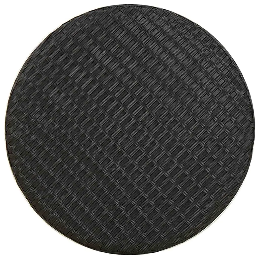 Round Tea Table PE Rattan 45cm Black Outdoor Garden Patio Furniture