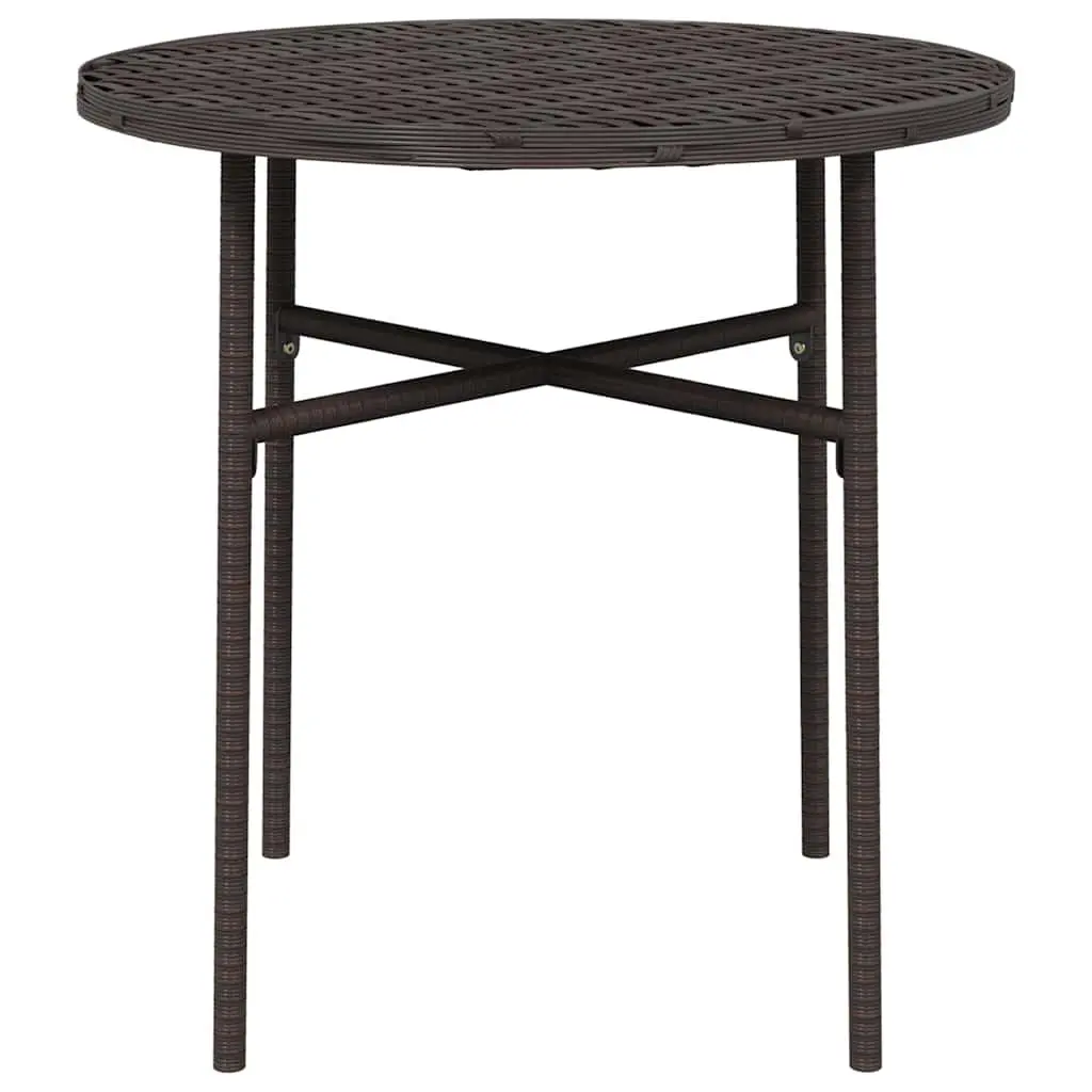 Weather-Resistant Brown Round Tea Table 45cm