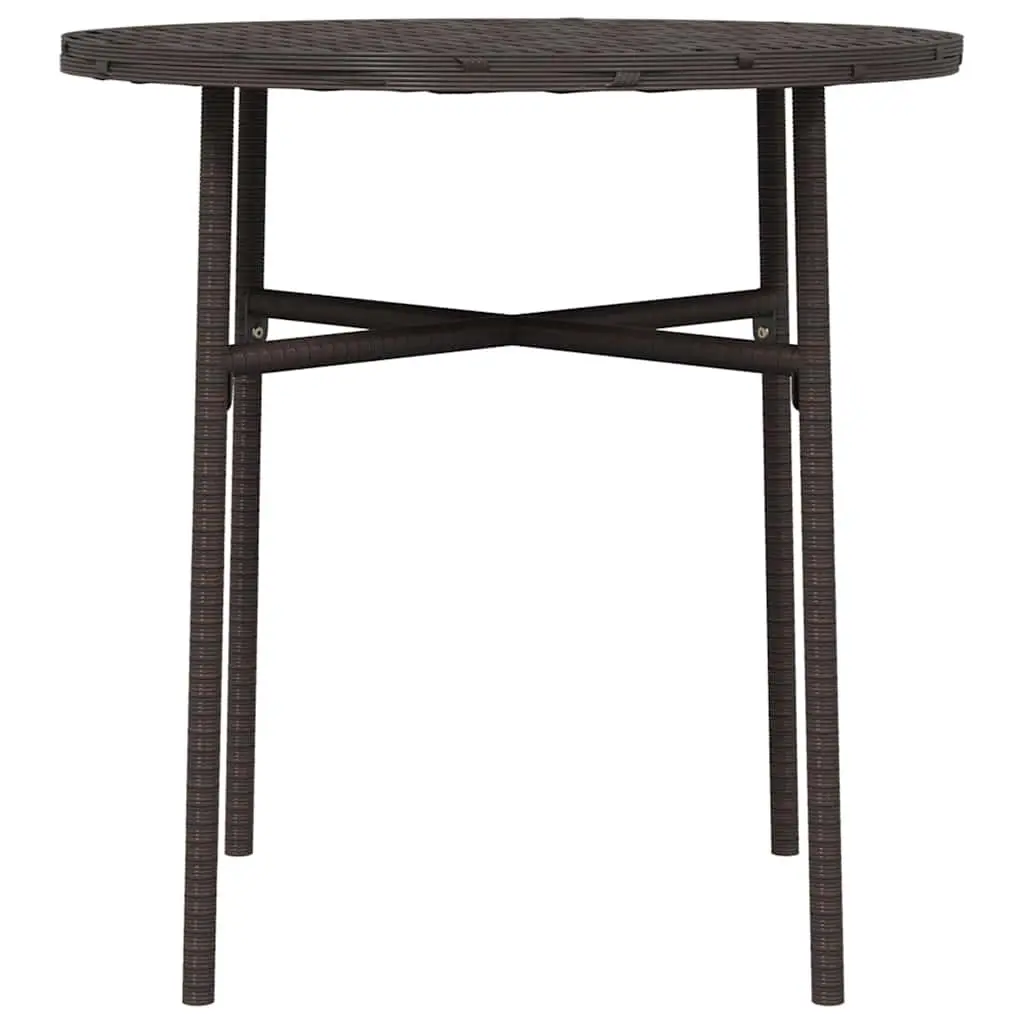 Weather-Resistant Brown Round Tea Table 45cm