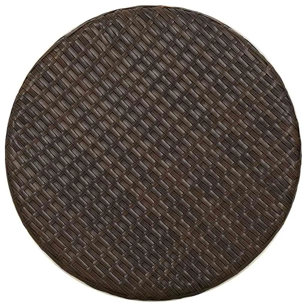 Weather-Resistant Brown Round Tea Table 45cm