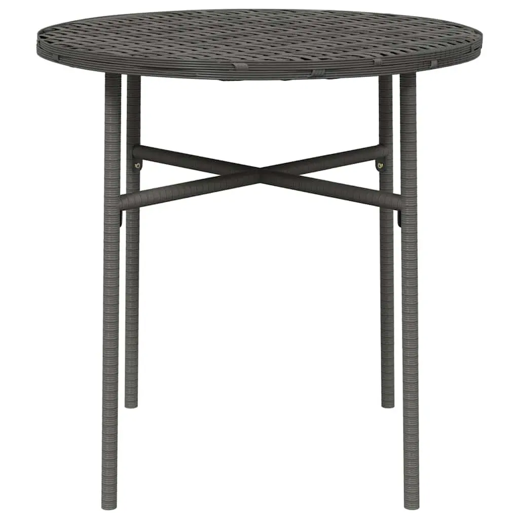 Round Grey Poly Rattan Outdoor Tea Table for Patio