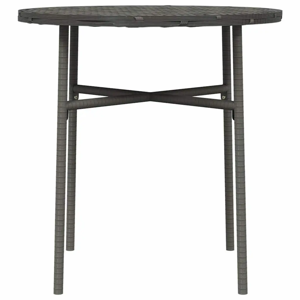 Round Grey Poly Rattan Outdoor Tea Table for Patio