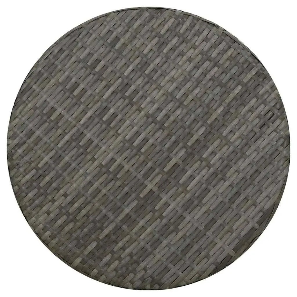 Round Grey Poly Rattan Outdoor Tea Table for Patio