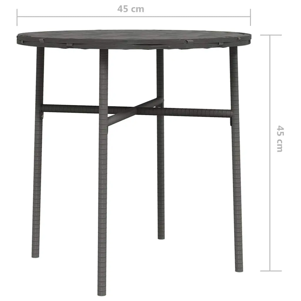 Round Grey Poly Rattan Outdoor Tea Table for Patio