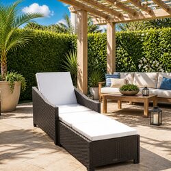 Adjustable Backrest Sun Lounger for Outdoor Relaxation