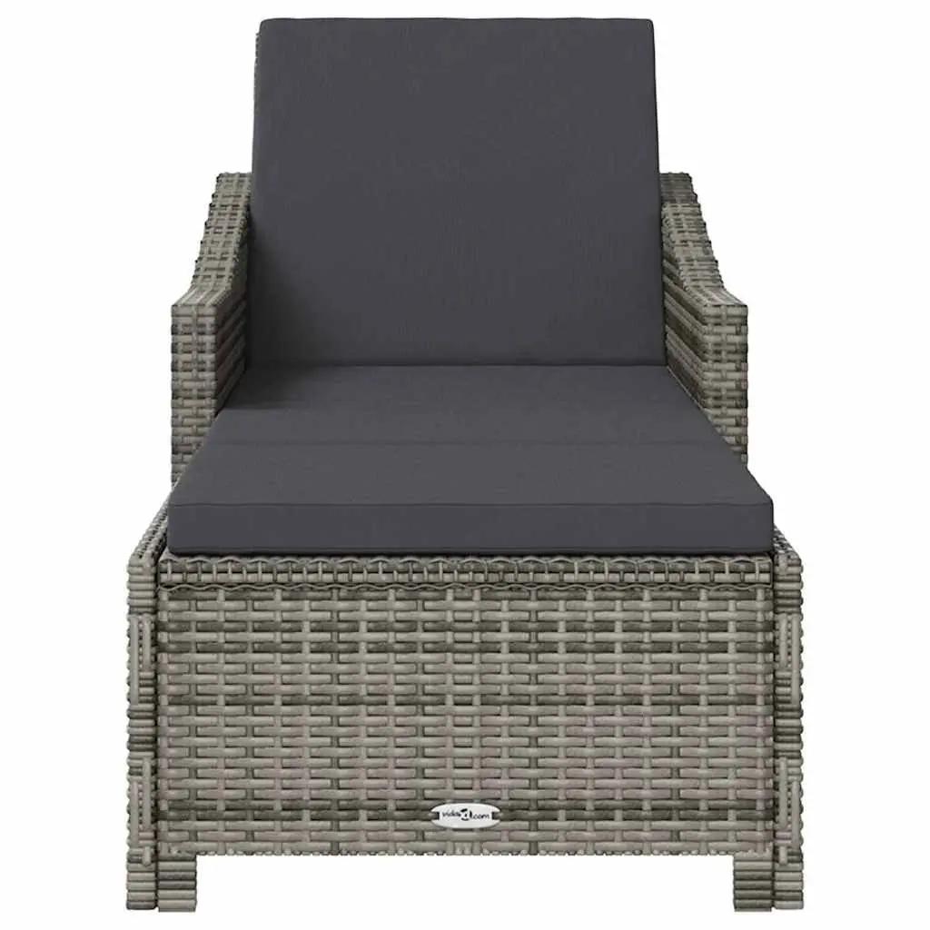 Adjustable Backrest Sun Lounger Chair in Grey