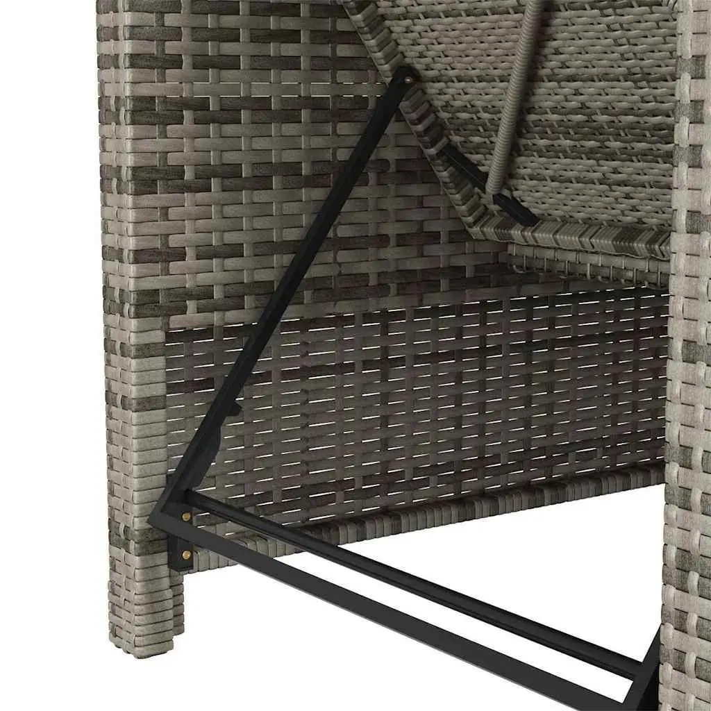 Adjustable Backrest Sun Lounger Chair in Grey