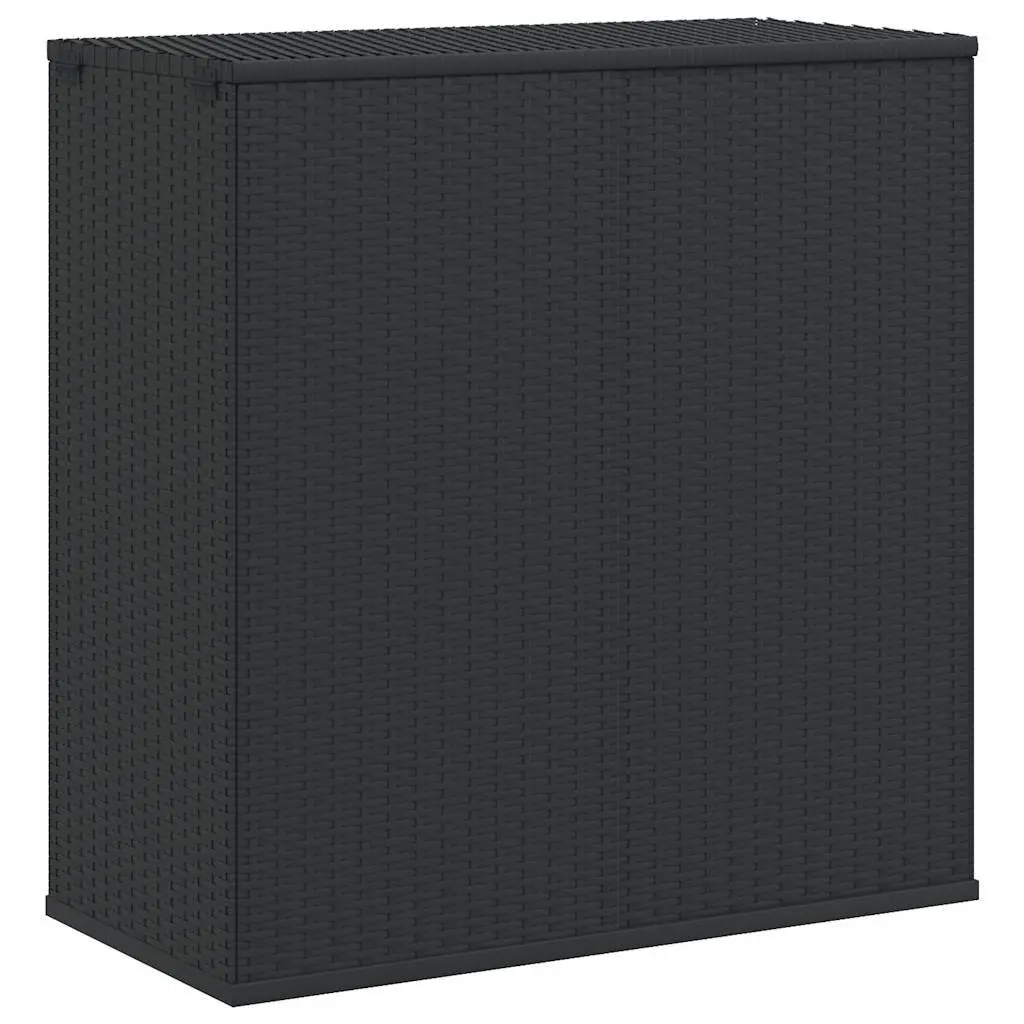 Cushion Storage Box PE Rattan Steel Frame Black 100x49x103.5cm