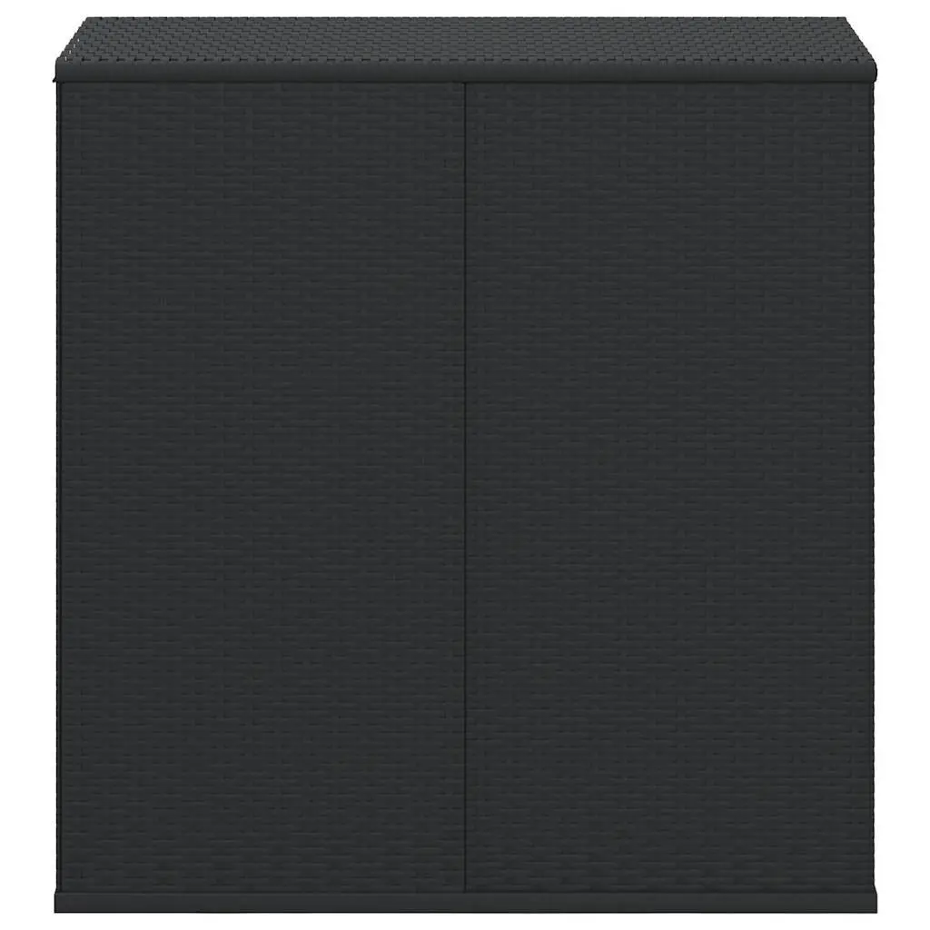 Cushion Storage Box PE Rattan Steel Frame Black 100x49x103.5cm