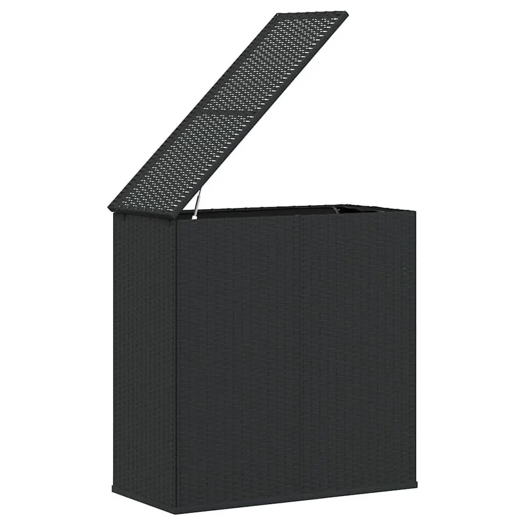 Cushion Storage Box PE Rattan Steel Frame Black 100x49x103.5cm